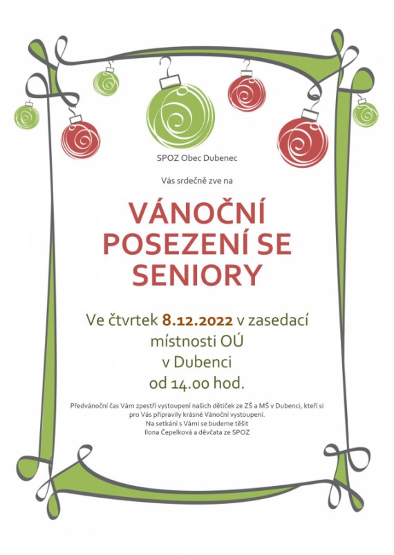 Setkání seniorů - vánoce 2022