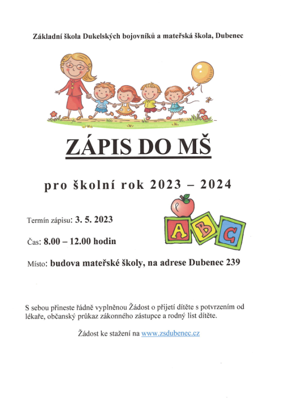 ZÁPIS DO MŠ