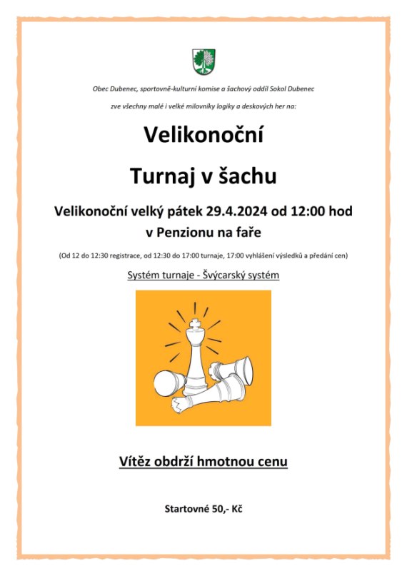 Velikonoční turnaj v šachu