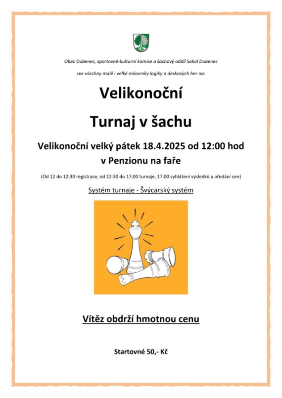 Velikonoční turnaj v šachu