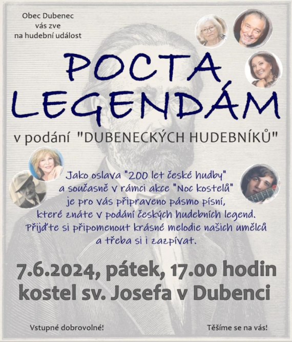 Jarní koncert Pocta legendám - Dubenečtí hudebníci