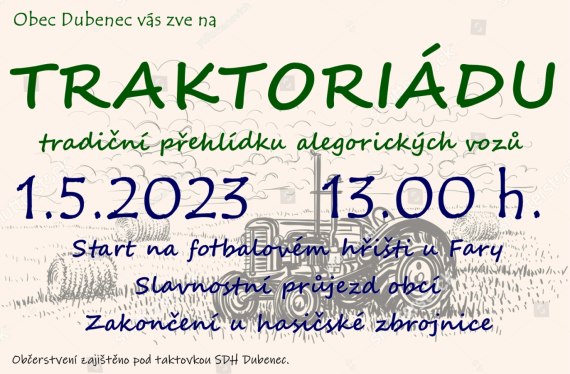 Dubenecká Traktoriáda - 1.5.2023