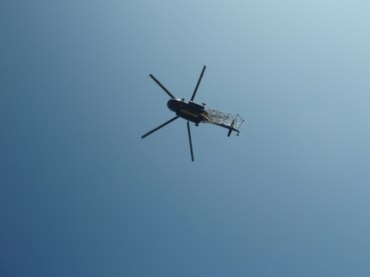 Akce montáž vysilače Vodafone vrtulníkem, lokalita U Boženky, rok 2012
