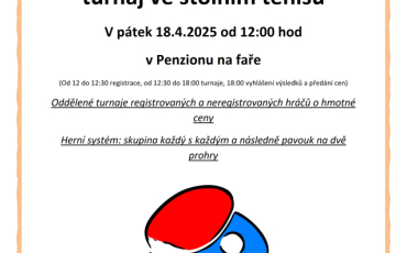 Velikonoční turnaj ve stolním tenisu Velikonoční turnaj ve stolním tenisu
